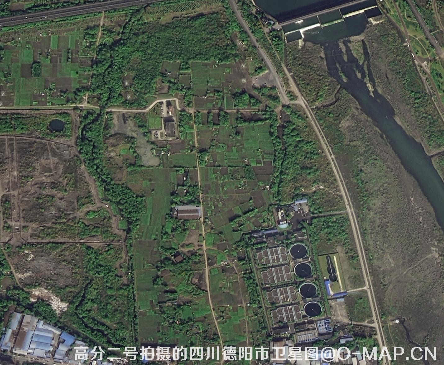 高分二号卫星拍摄的四川省德阳市卫星图