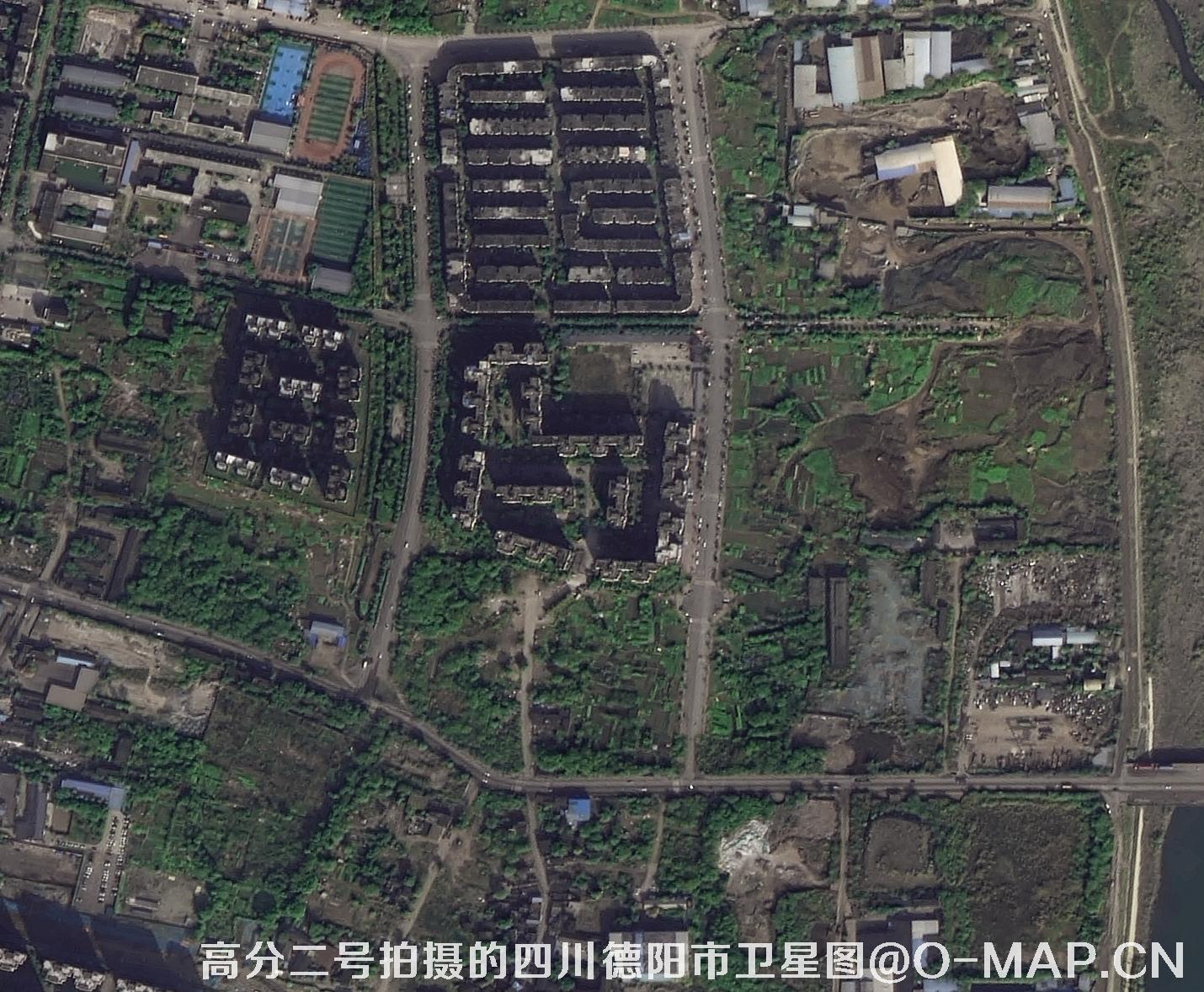 高分二号卫星拍摄的四川省德阳市卫星图