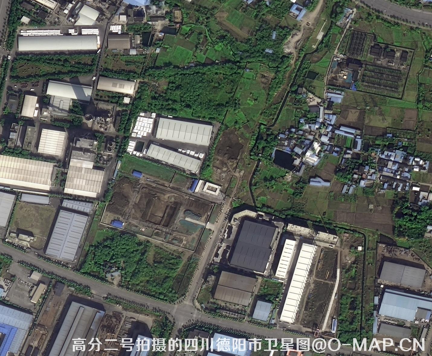 高分二号卫星拍摄的四川省德阳市卫星图