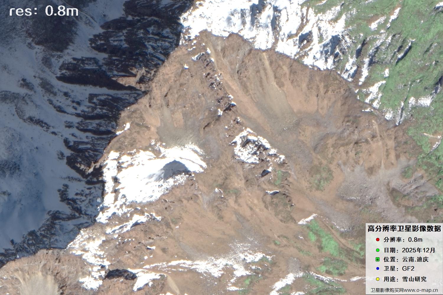 高分二号2025年拍摄的迪庆雪山里的树林