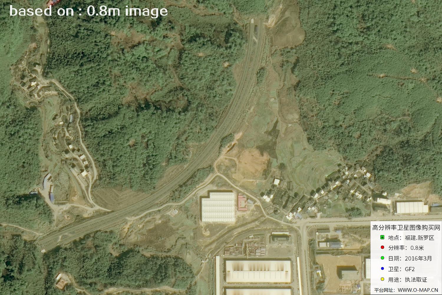 福建新罗区0.8米高分二号卫星图像