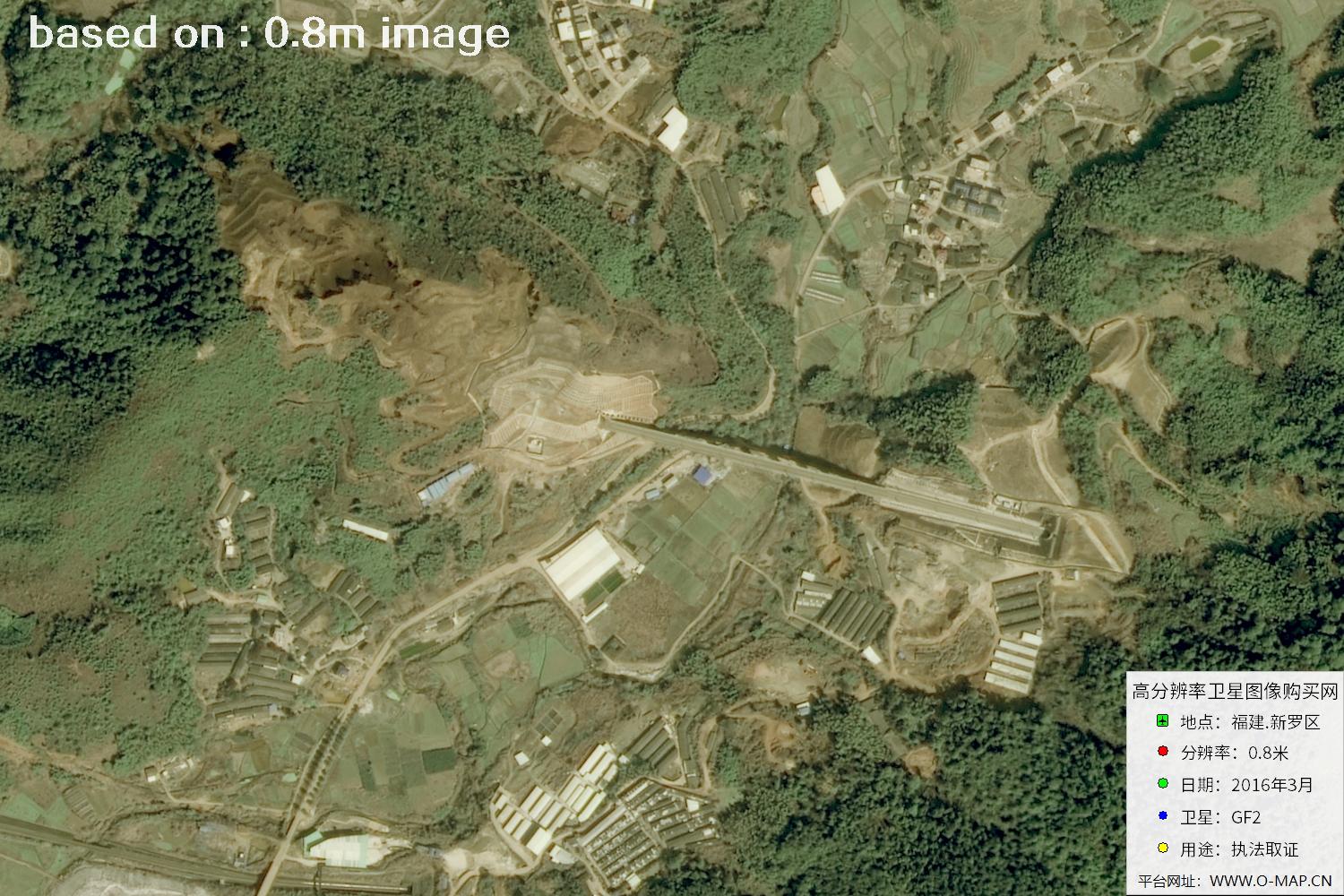 福建新罗区0.8米高分二号卫星图像
