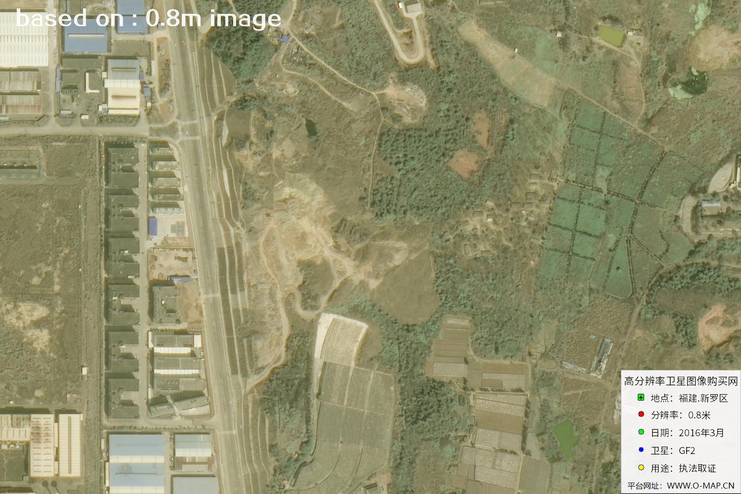 福建新罗区0.8米高分二号卫星图像