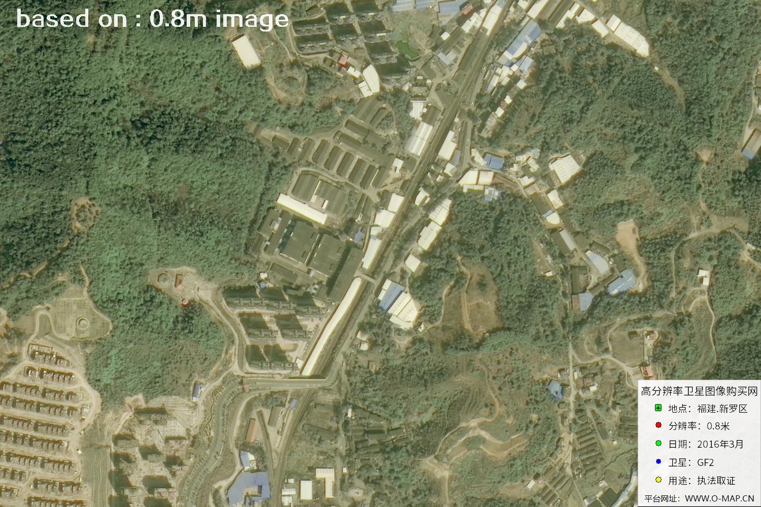 福建新罗区0.8米高分二号卫星图像