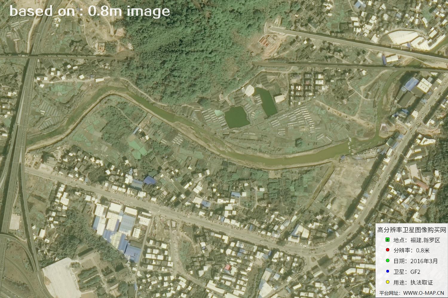福建新罗区0.8米高分二号卫星图像