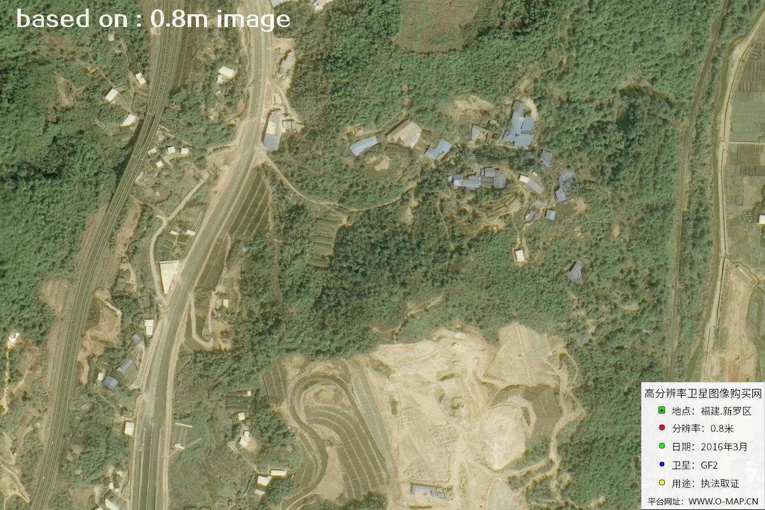 福建新罗区0.8米高分二号卫星图像