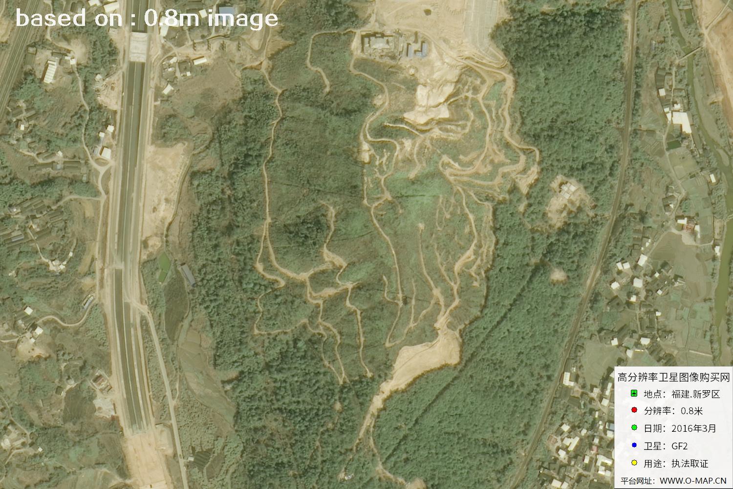 福建新罗区0.8米高分二号卫星图像