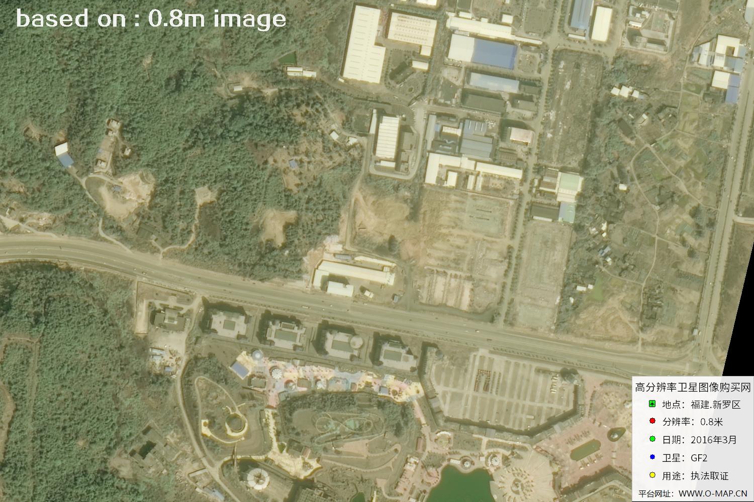 福建新罗区0.8米高分二号卫星图像