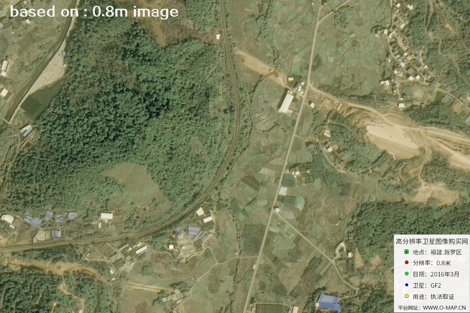 福建新罗区0.8米高分二号卫星图像