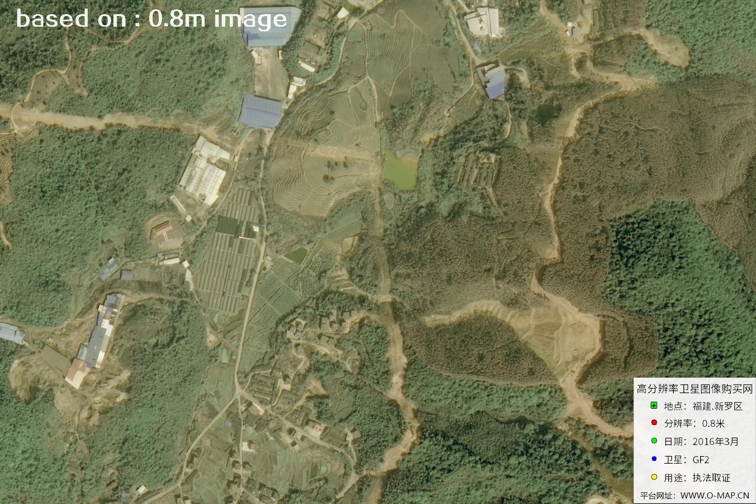 福建新罗区0.8米高分二号卫星图像