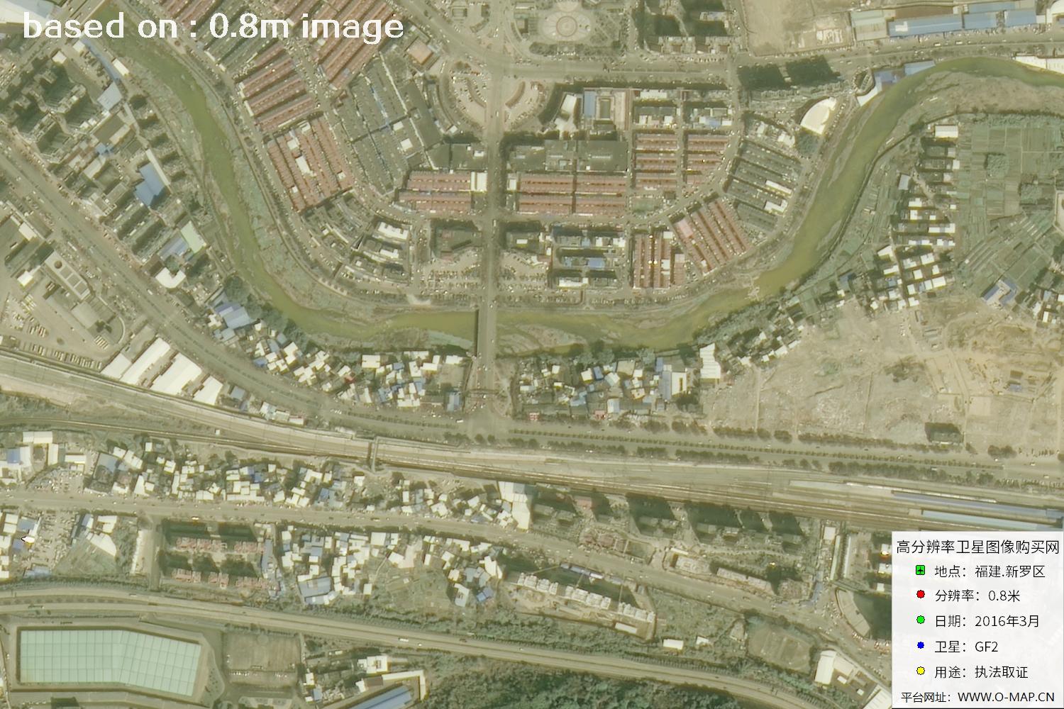 福建新罗区0.8米高分二号卫星图像
