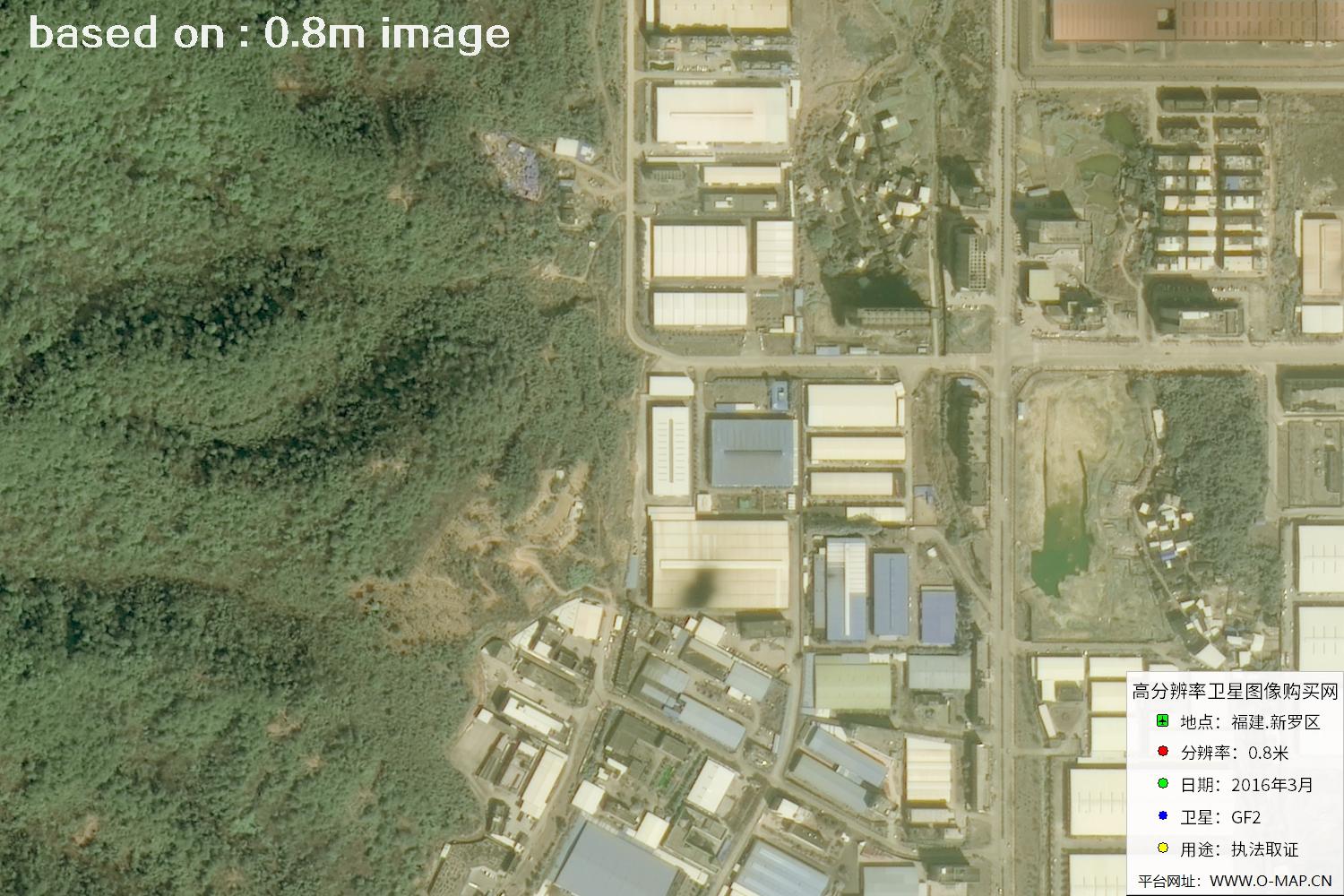 福建新罗区0.8米高分二号卫星图像