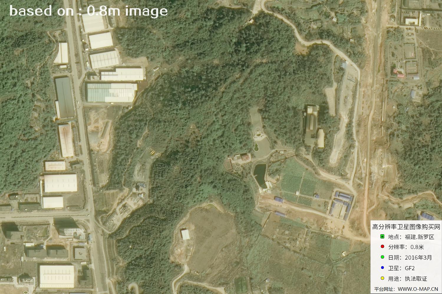 福建新罗区0.8米高分二号卫星图像