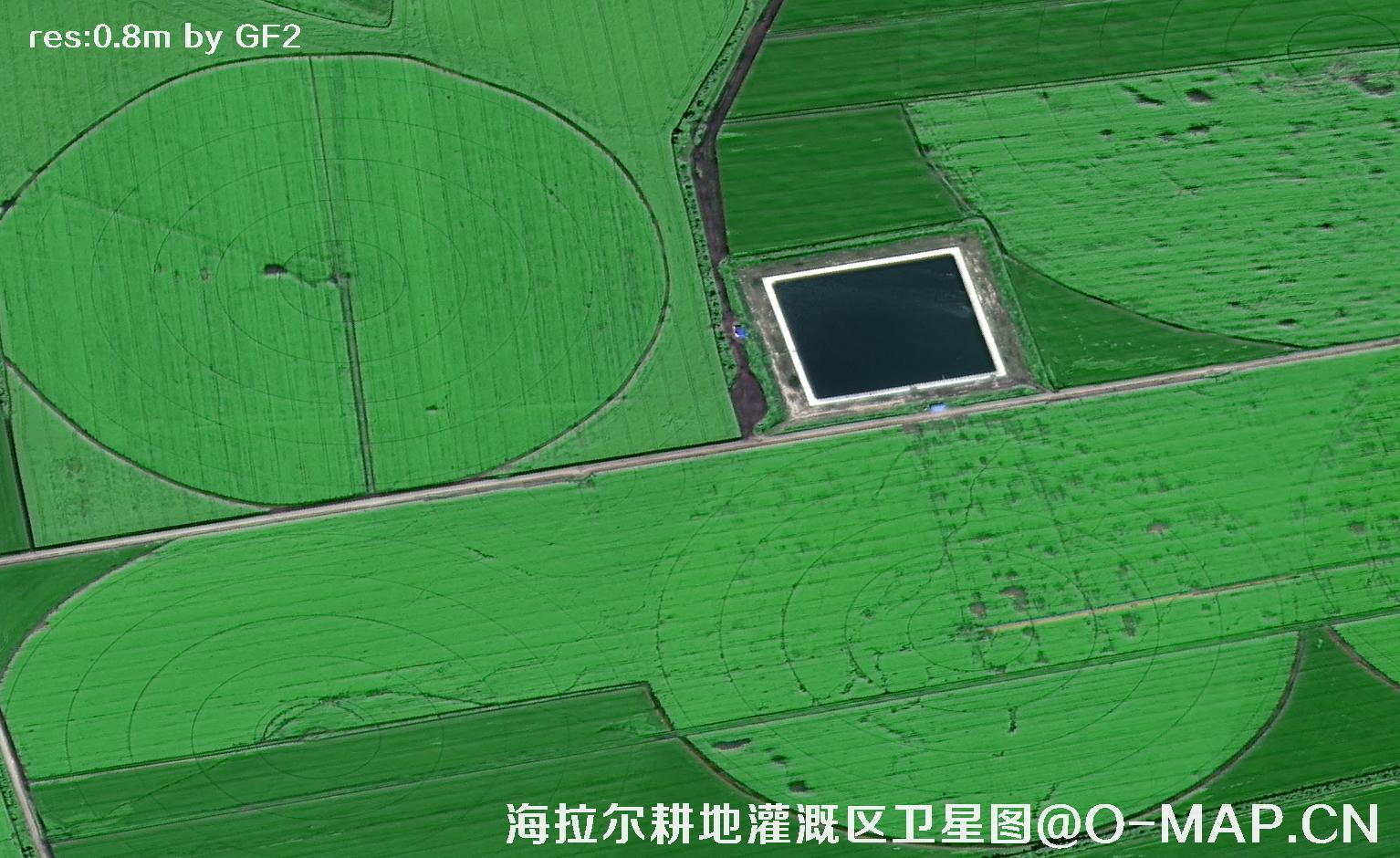 内蒙古呼伦贝尔海拉尔耕地灌溉区域2021卫星图