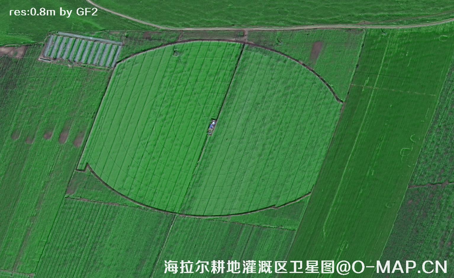 内蒙古呼伦贝尔海拉尔耕地灌溉区域2021卫星图