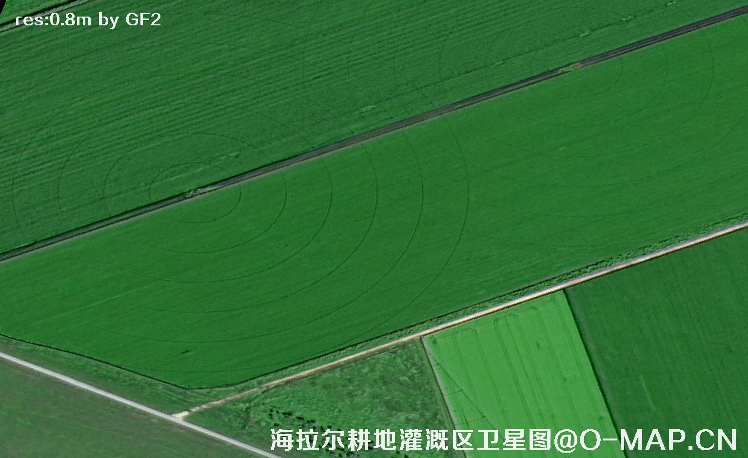 内蒙古呼伦贝尔海拉尔耕地灌溉区域2021卫星图