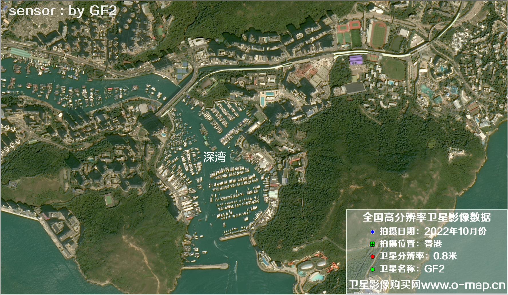 GF2卫星2022年10月份拍摄的香港南区南侧沿岸卫星图