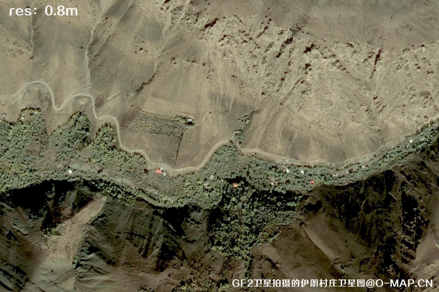 GF2卫星拍摄的伊朗村庄高分二号卫星图像