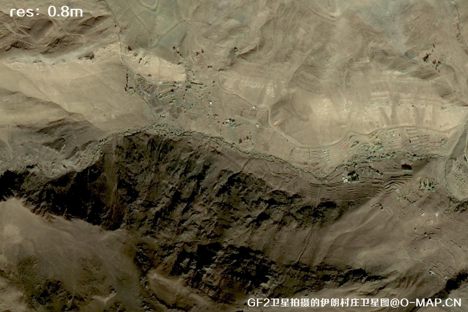 GF2卫星拍摄的伊朗村庄高分二号卫星图像
