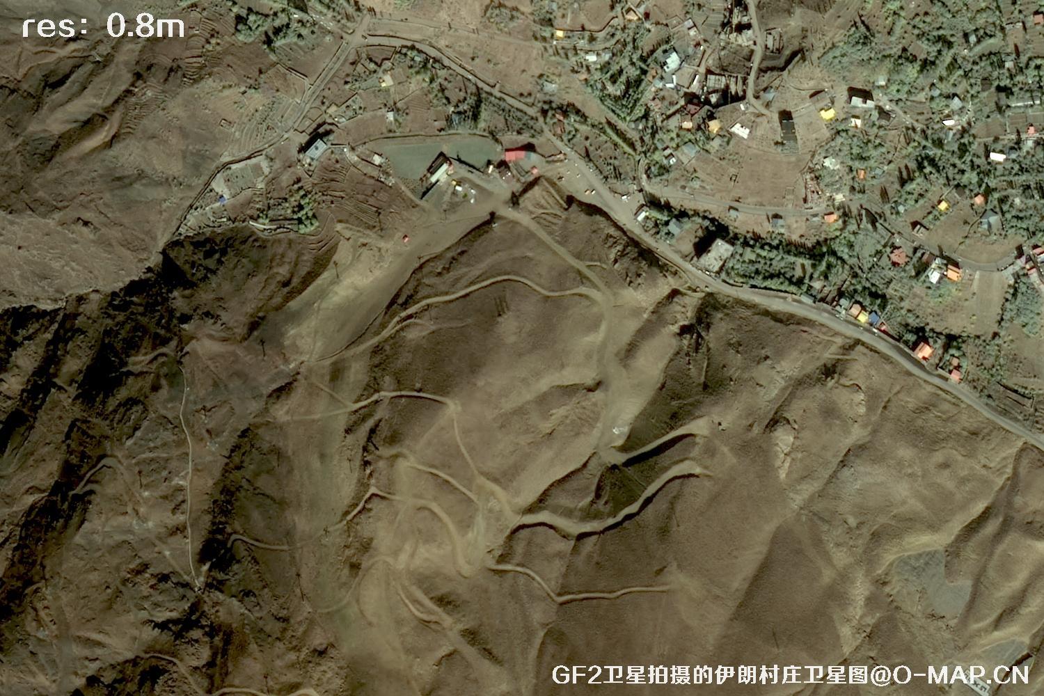 GF2卫星拍摄的伊朗村庄高分二号卫星图像