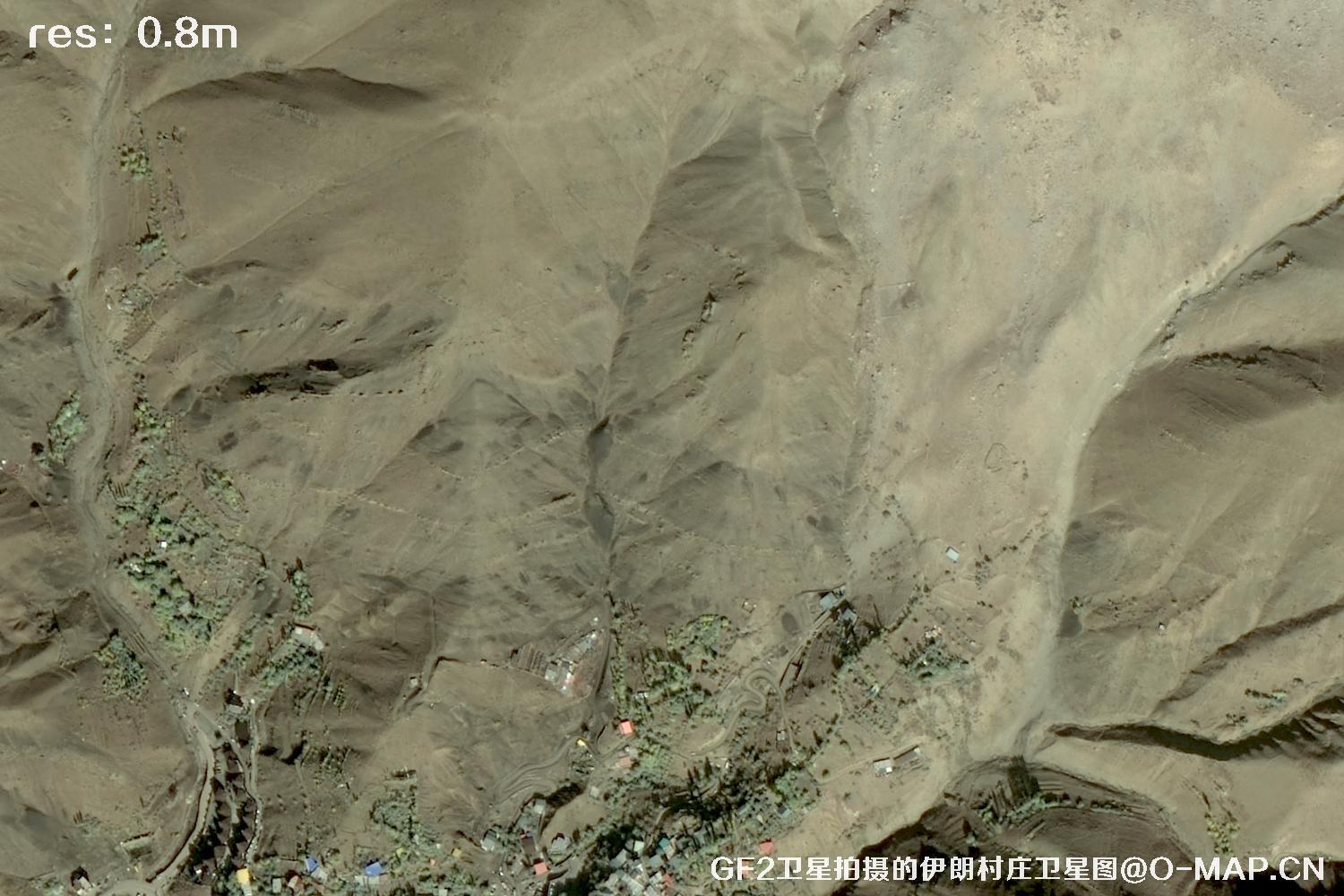 GF2卫星拍摄的伊朗村庄高分二号卫星图像