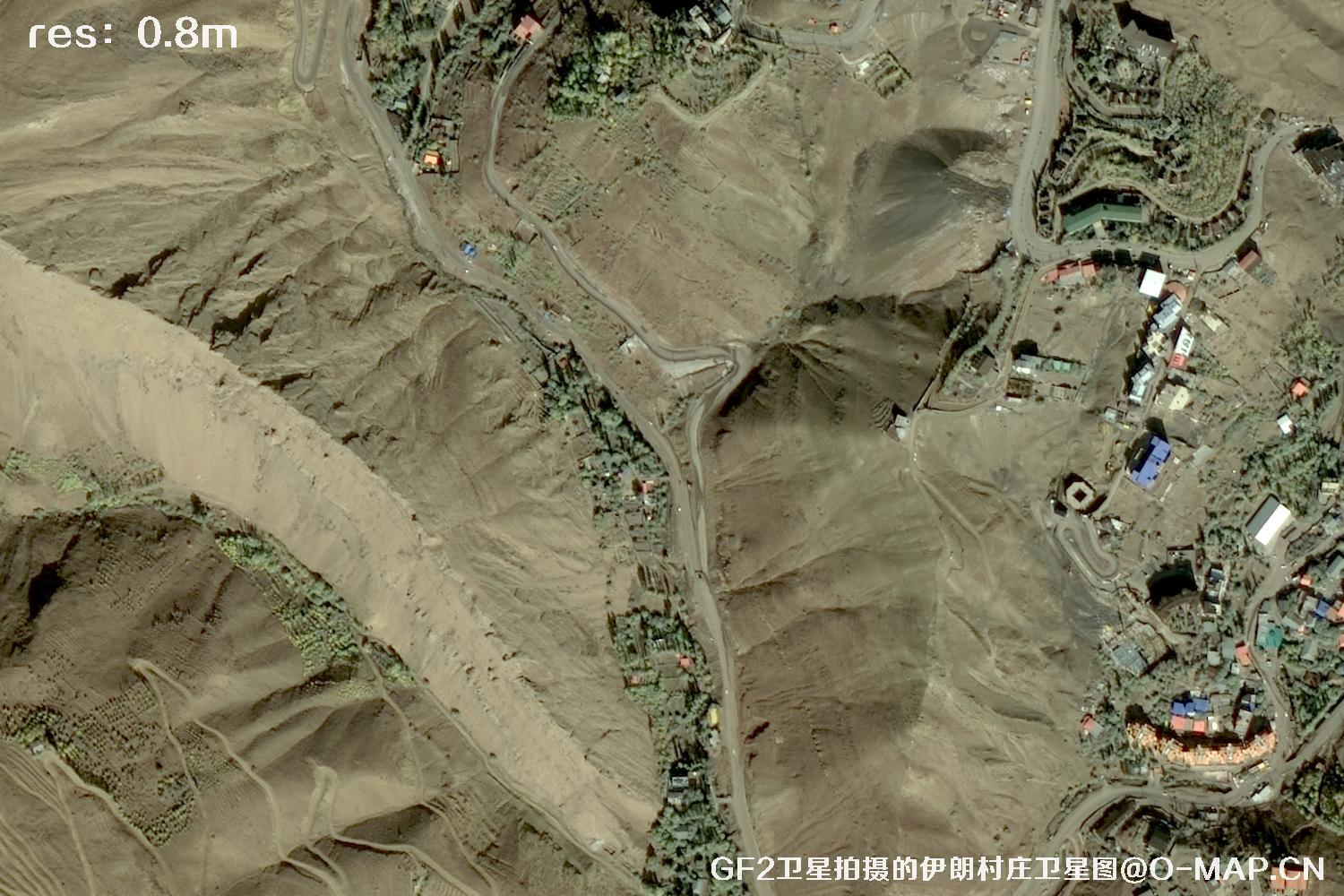 GF2卫星拍摄的伊朗村庄高分二号卫星图像