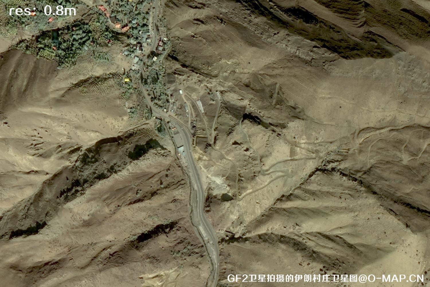 GF2卫星拍摄的伊朗村庄高分二号卫星图像