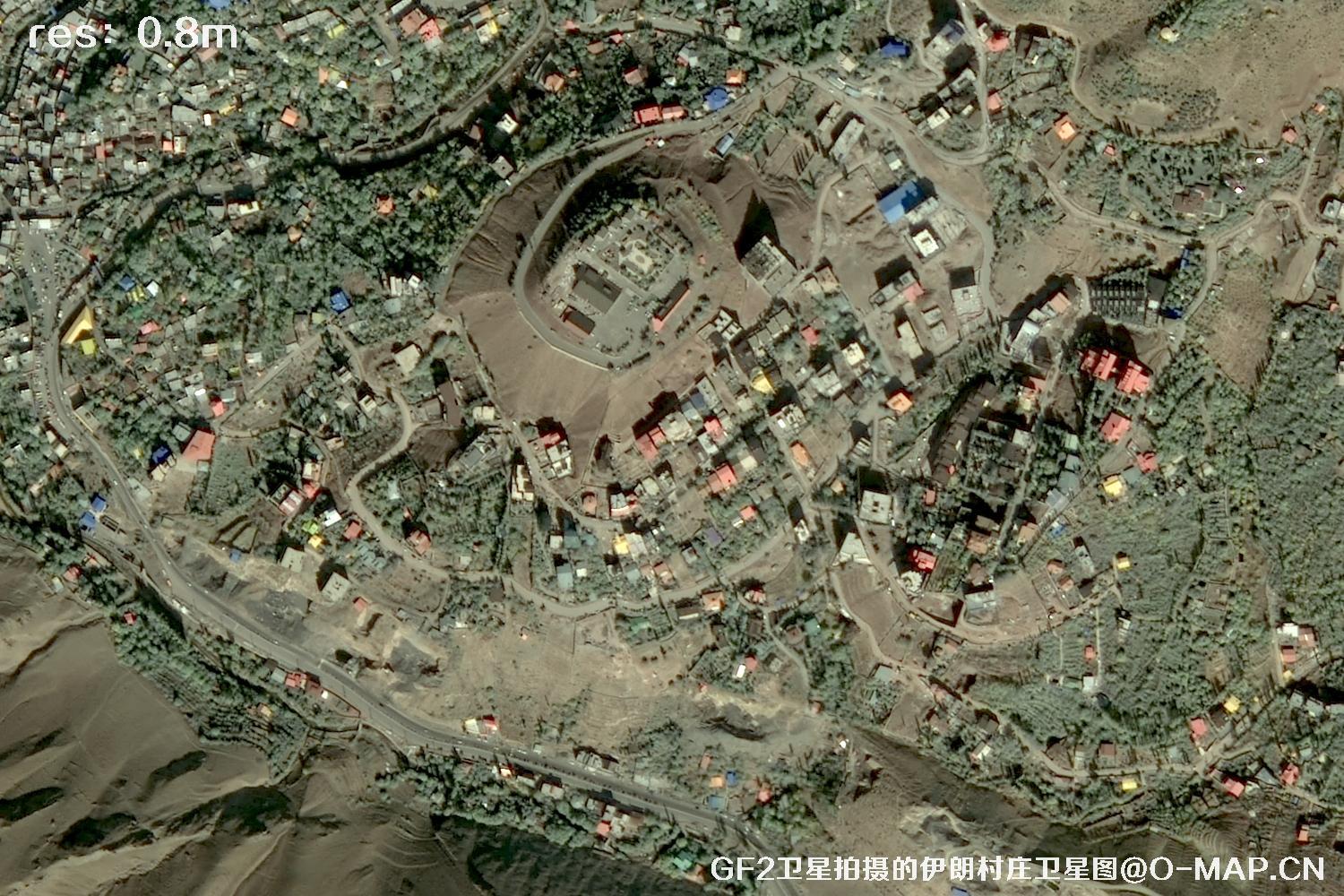 china 0.8m gf2 satellite images of iran villages