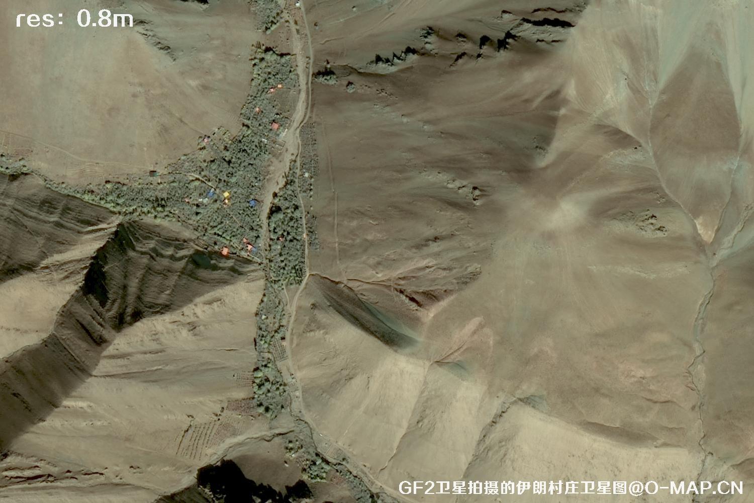 GF2卫星拍摄的伊朗村庄高分二号卫星图像
