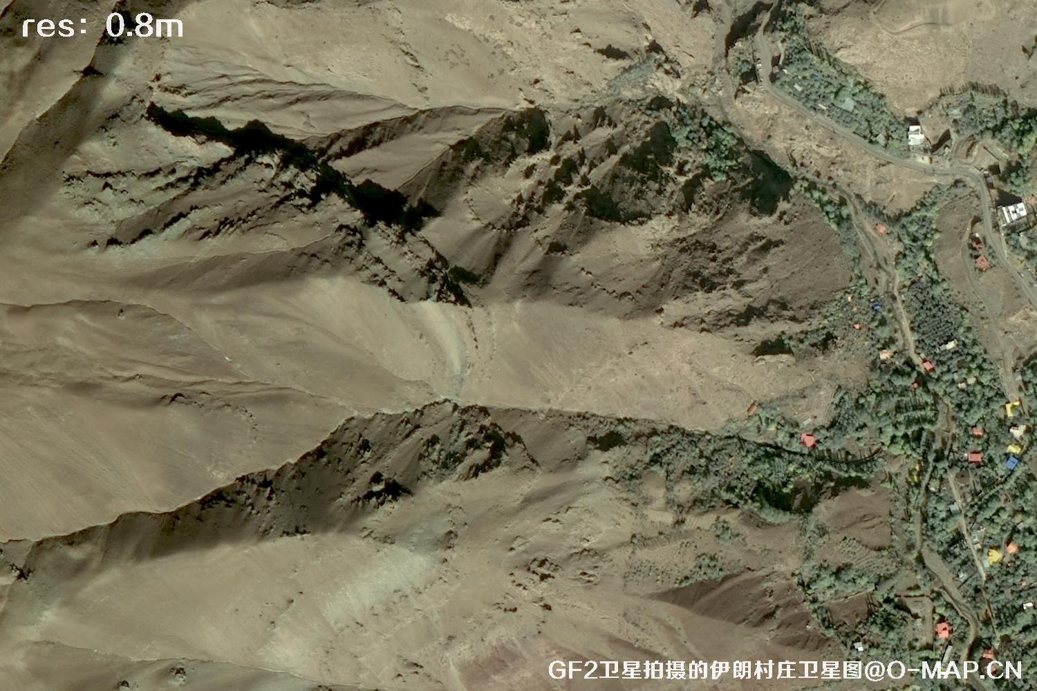 GF2卫星拍摄的伊朗村庄高分二号卫星图像