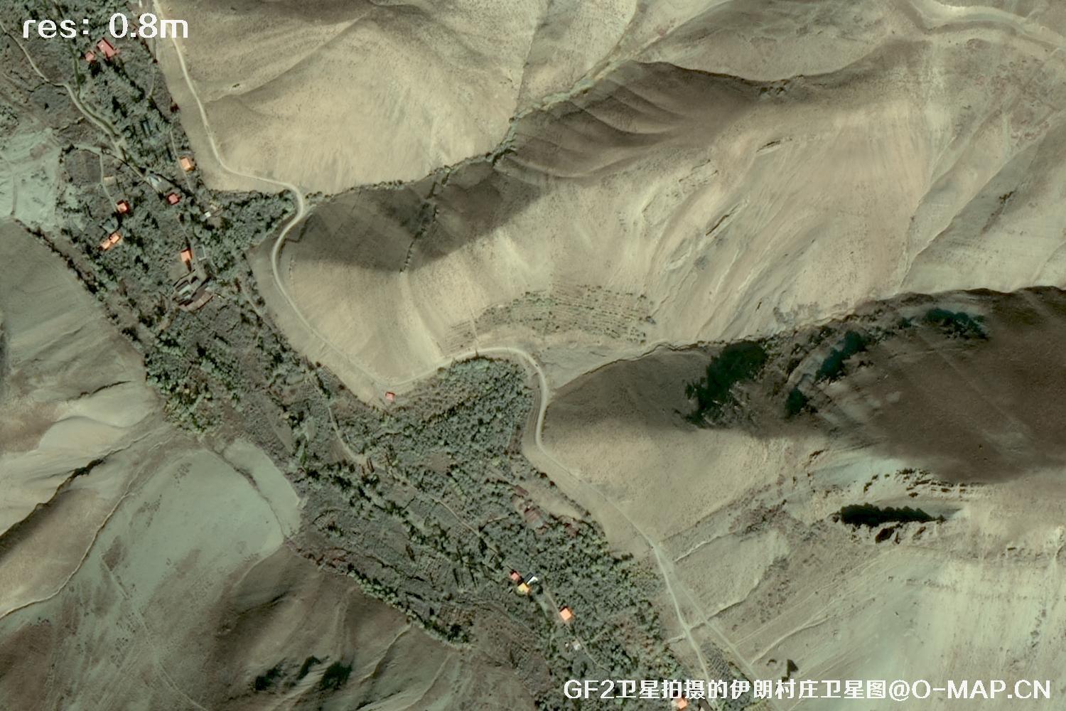 GF2卫星拍摄的伊朗村庄高分二号卫星图像