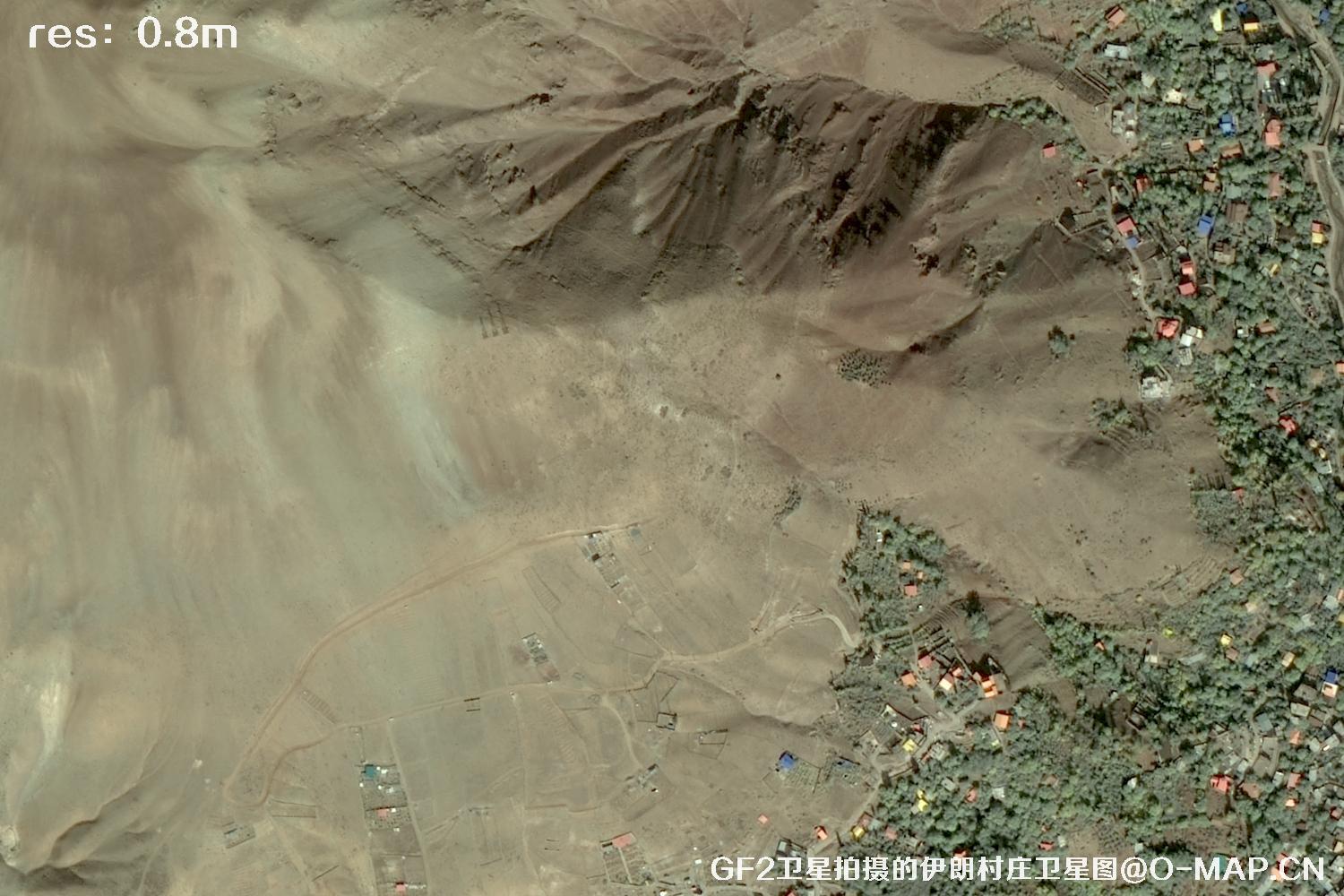 GF2卫星拍摄的伊朗村庄高分二号卫星图像