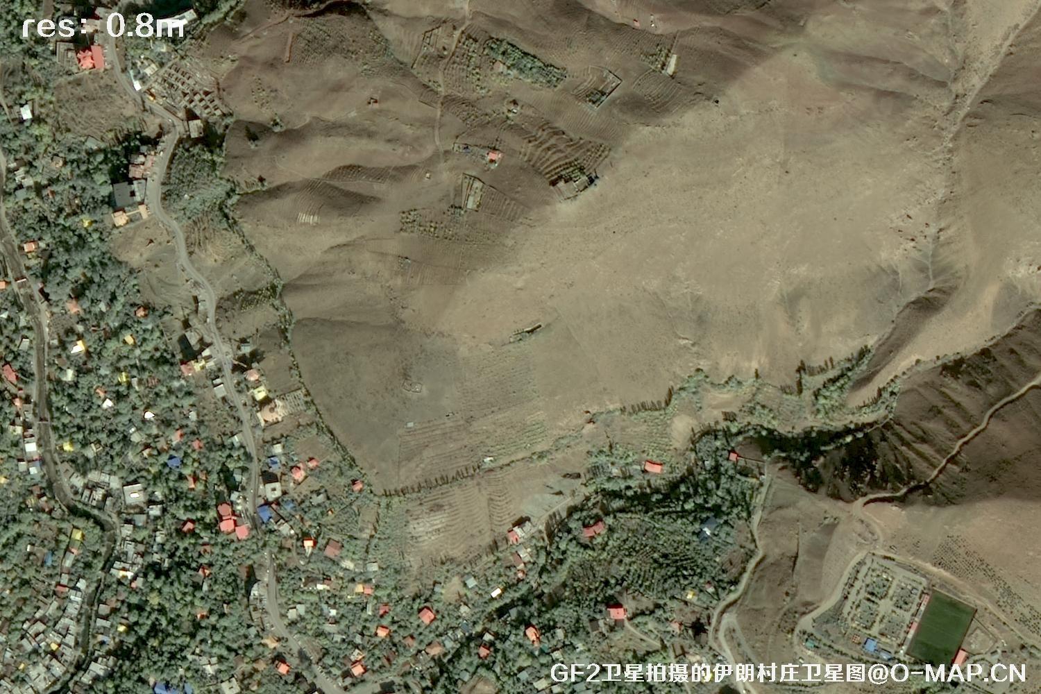 GF2卫星拍摄的伊朗村庄高分二号卫星图像