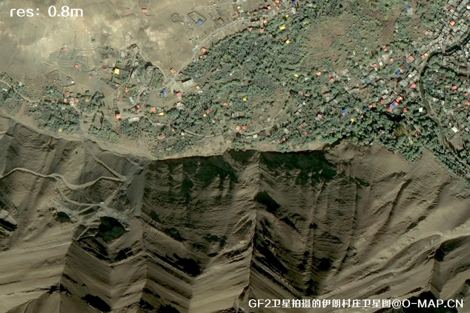 GF2卫星拍摄的伊朗村庄高分二号卫星图像