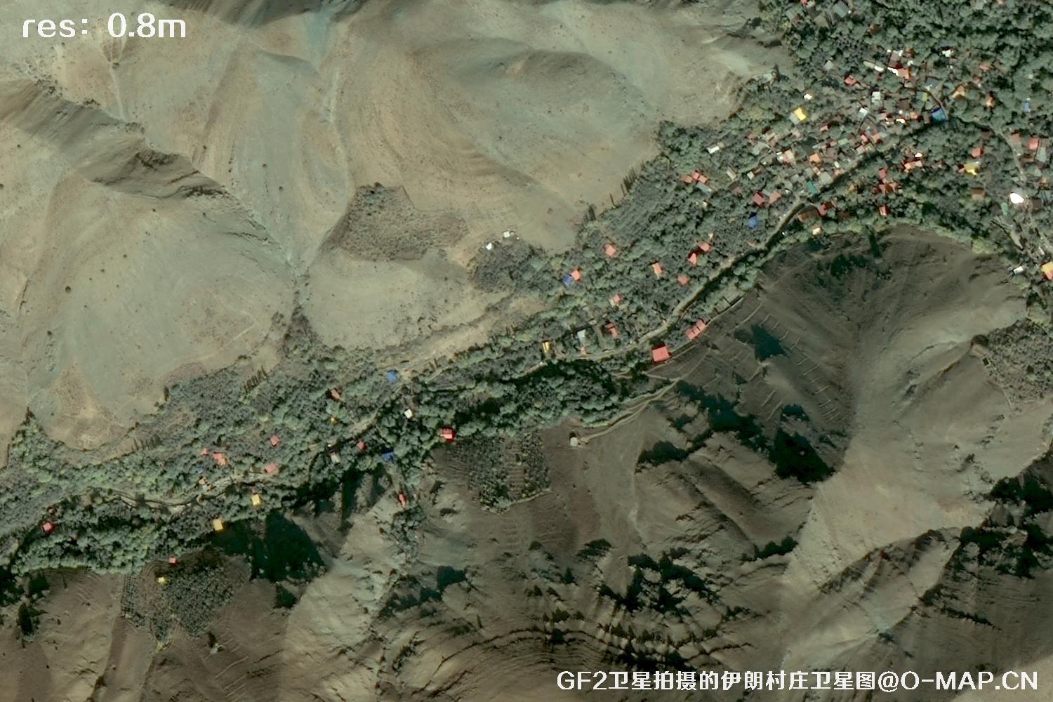 GF2卫星拍摄的伊朗村庄高分二号卫星图像