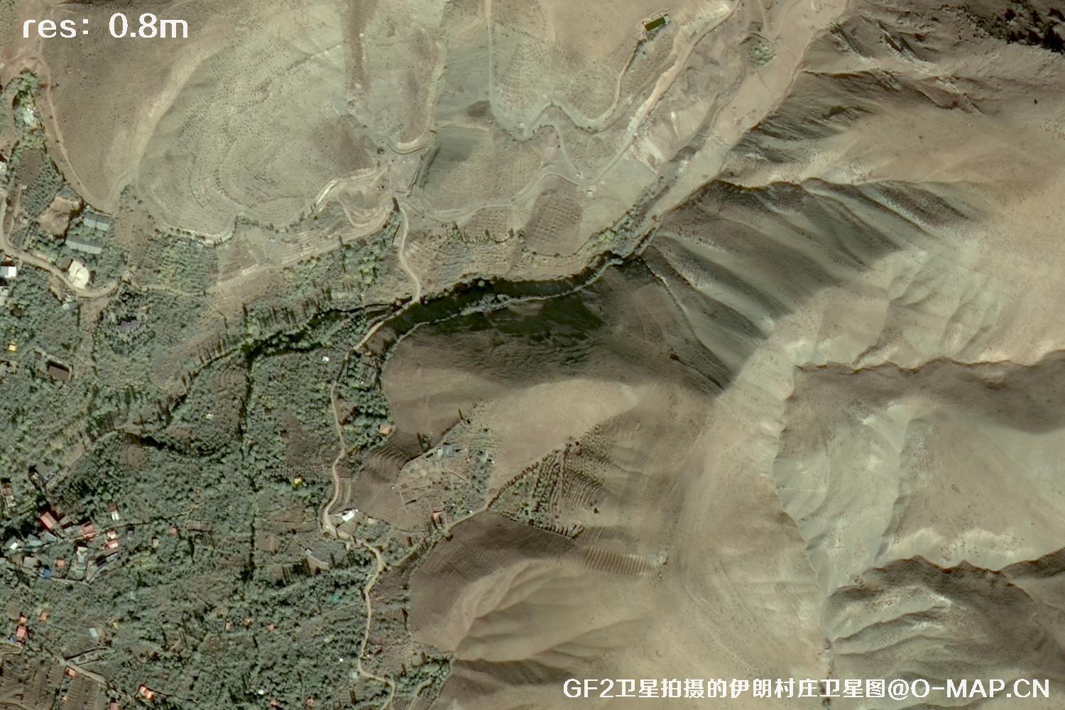 GF2卫星拍摄的伊朗村庄高分二号卫星图像