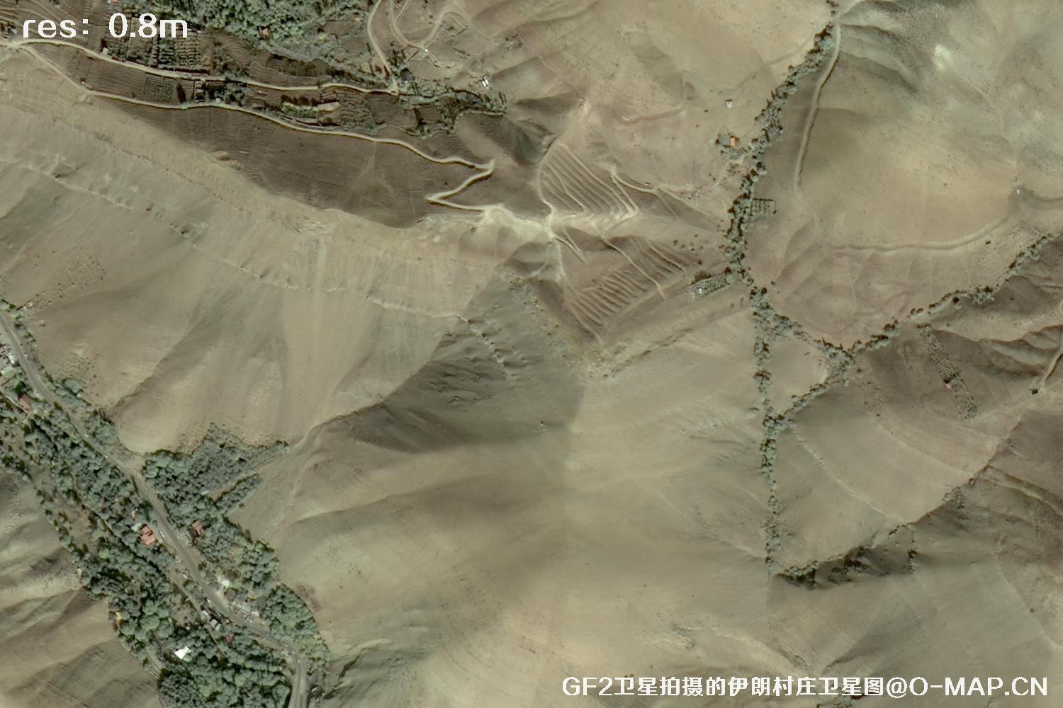 GF2卫星拍摄的伊朗村庄高分二号卫星图像