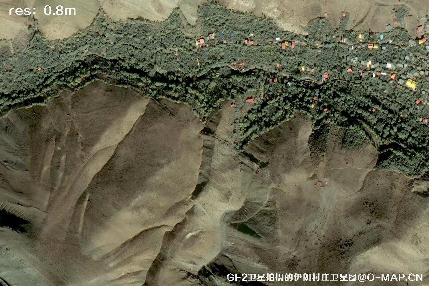 GF2卫星拍摄的伊朗村庄高分二号卫星图像