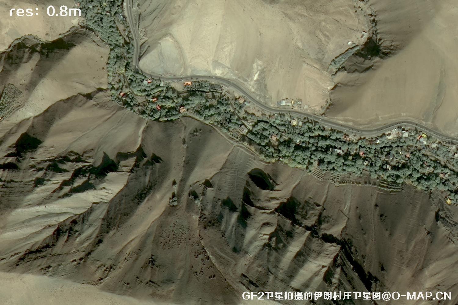GF2卫星拍摄的伊朗村庄高分二号卫星图像