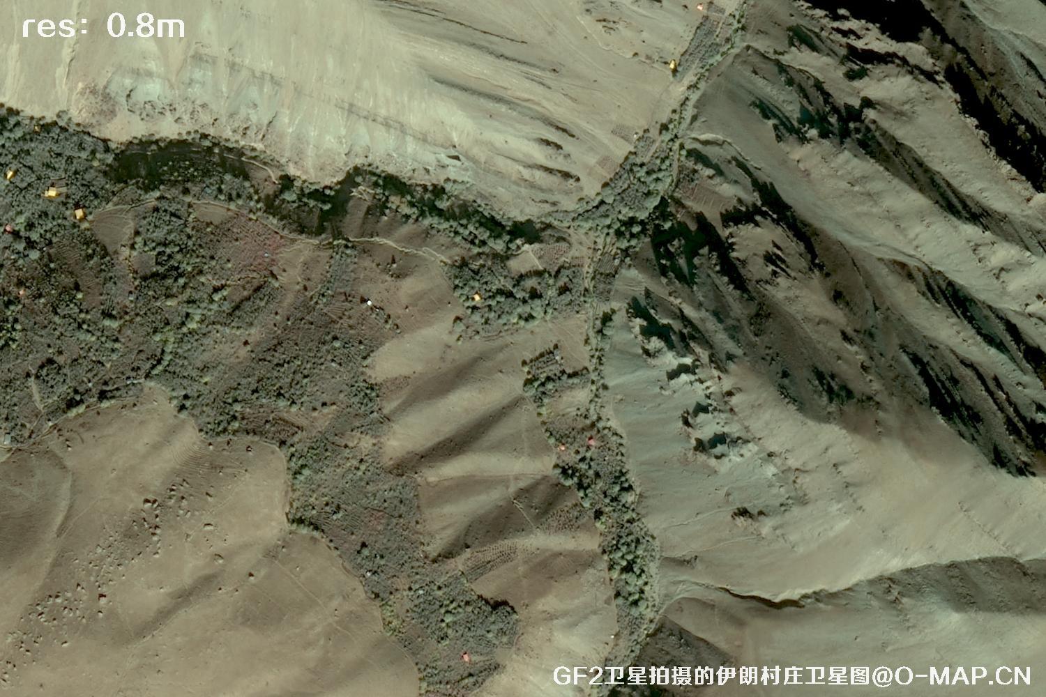 GF2卫星拍摄的伊朗村庄高分二号卫星图像