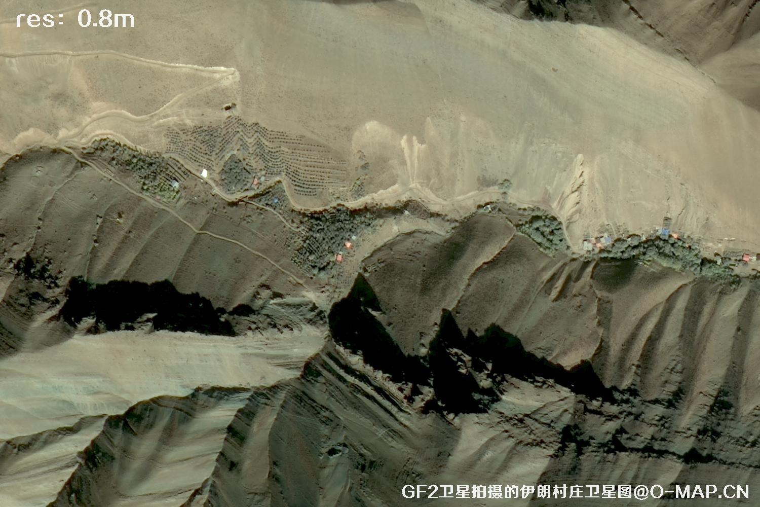 GF2卫星拍摄的伊朗村庄高分二号卫星图像