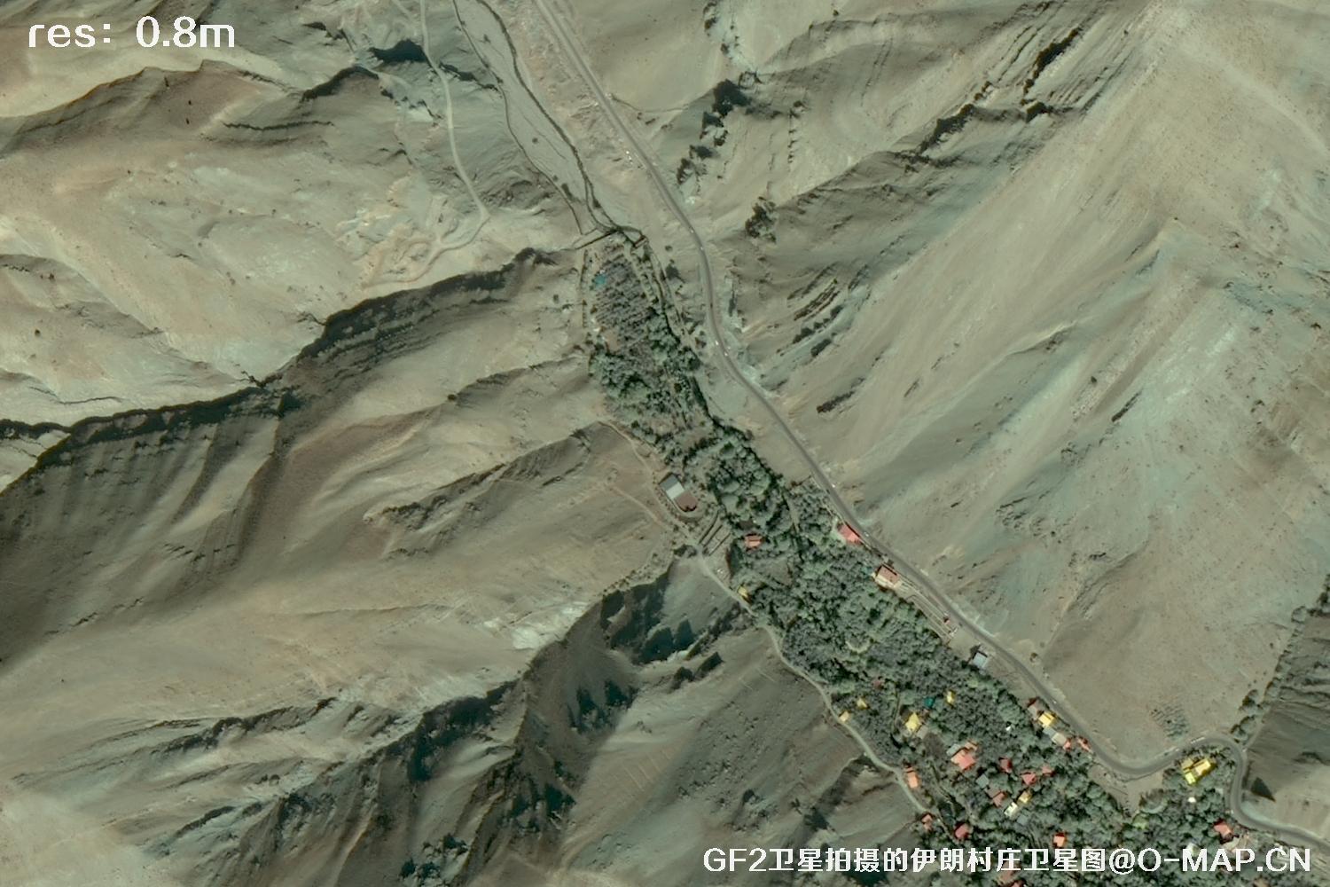 GF2卫星拍摄的伊朗村庄高分二号卫星图像