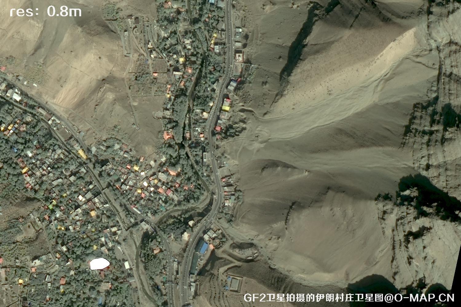 GF2卫星拍摄的伊朗村庄高分二号卫星图像