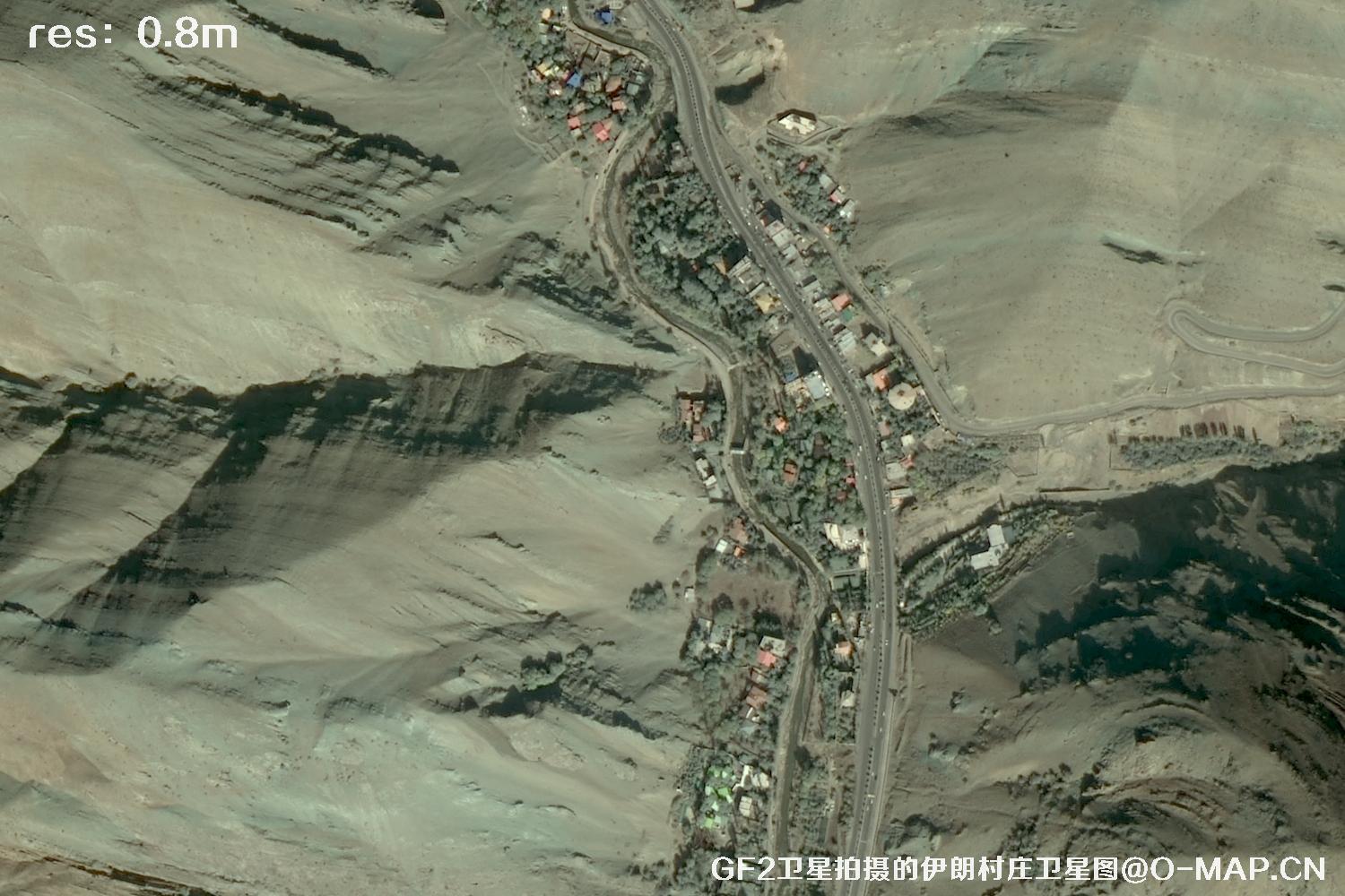 GF2卫星拍摄的伊朗村庄高分二号卫星图像