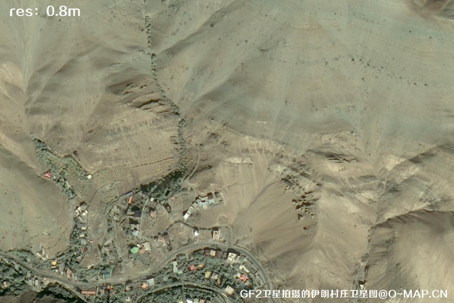 GF2卫星拍摄的伊朗村庄高分二号卫星图像