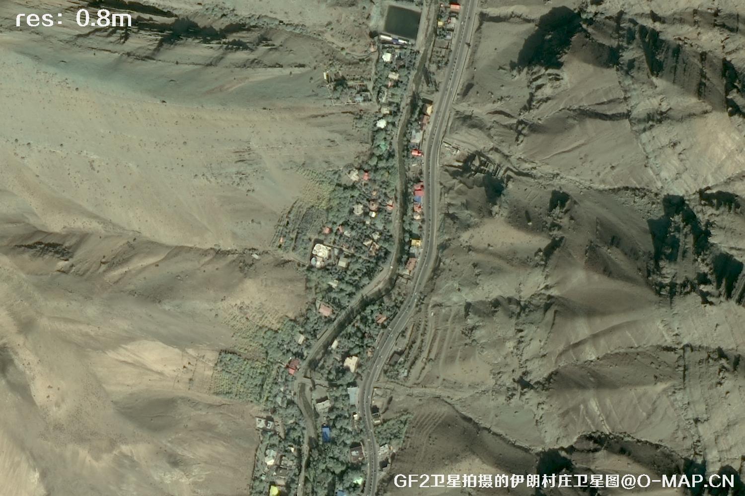 GF2卫星拍摄的伊朗村庄高分二号卫星图像