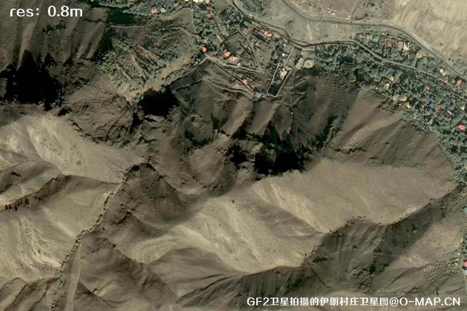 GF2卫星拍摄的伊朗村庄高分二号卫星图像