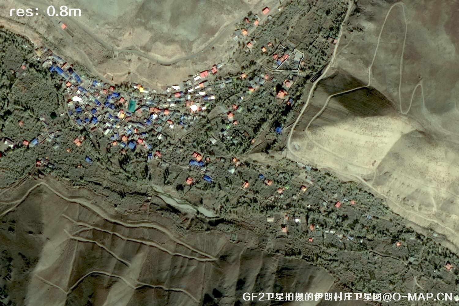 GF2卫星拍摄的伊朗村庄高分二号卫星图像