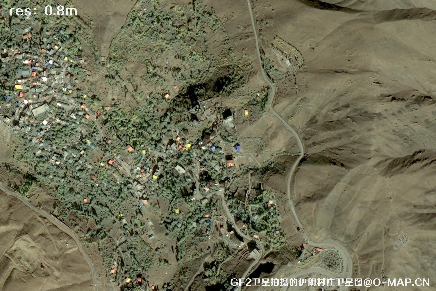GF2卫星拍摄的伊朗村庄高分二号卫星图像