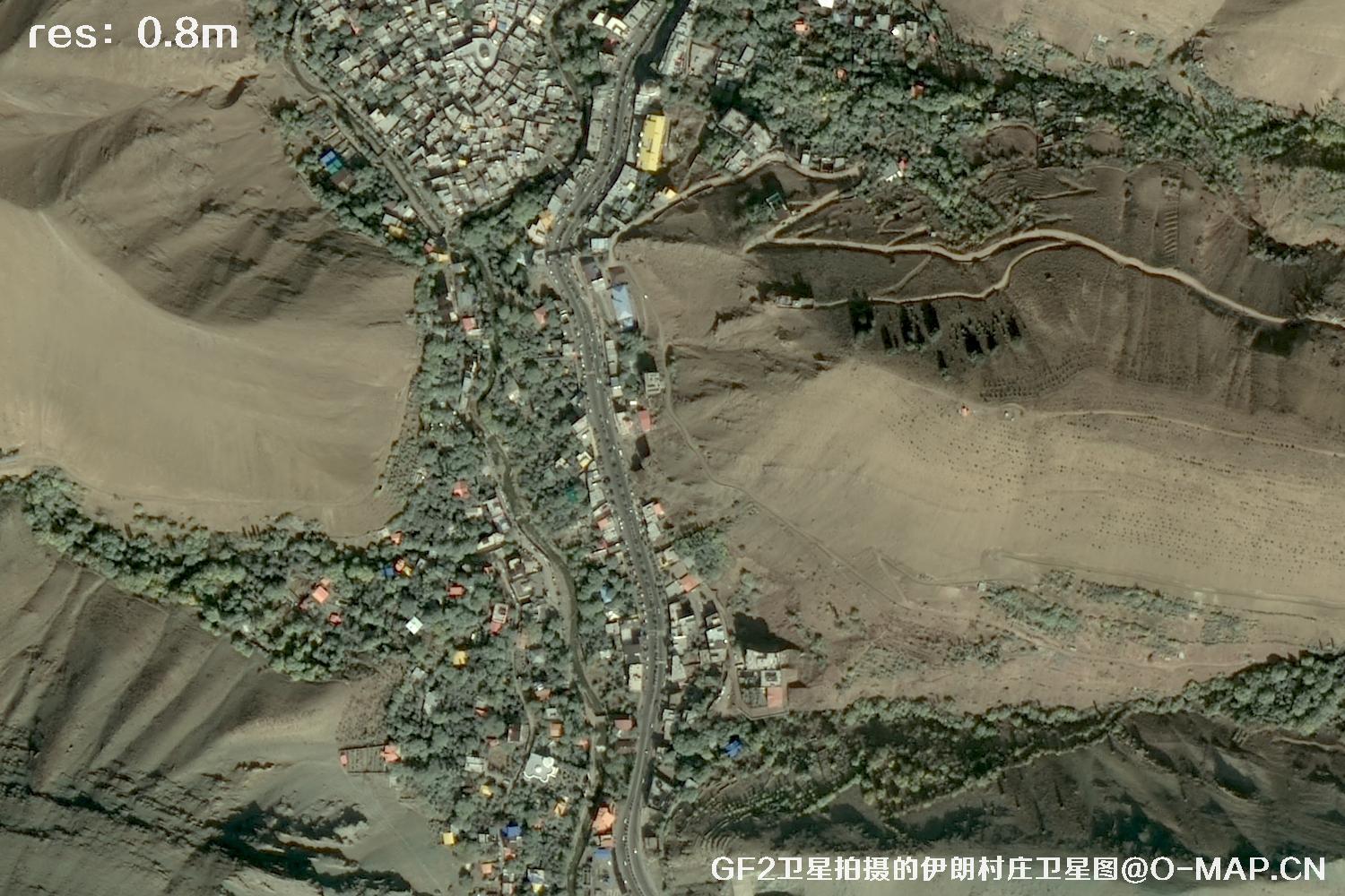 GF2卫星拍摄的伊朗村庄高分二号卫星图像
